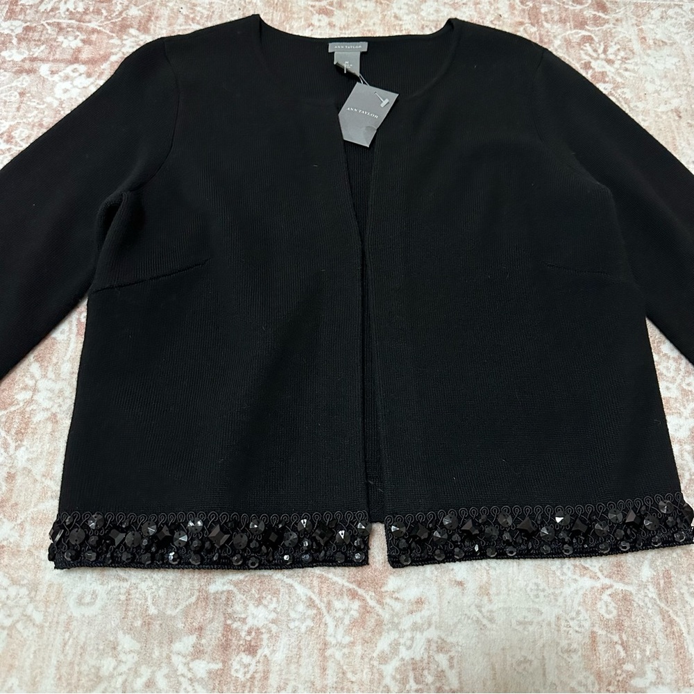NWT Ann Taylor Merino Wool Crystal Cardigan - Picture 2 of 14